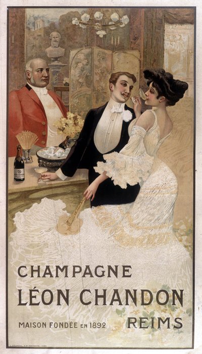 Affiche publicitaire pour le champagne Léon Chandon, fin du 19ème siècle - Unknown artist