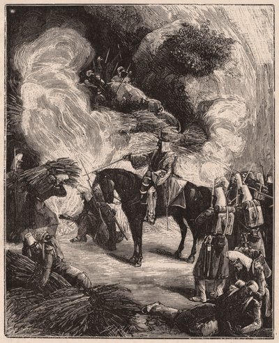 Troupes africaines asphyxiant des Algériens dans une grotte, pendant la conquête du territoire de la Régence d