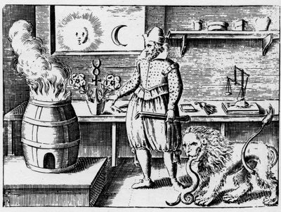 Alchimie - La flamme - Gravure de 1659 dans « L