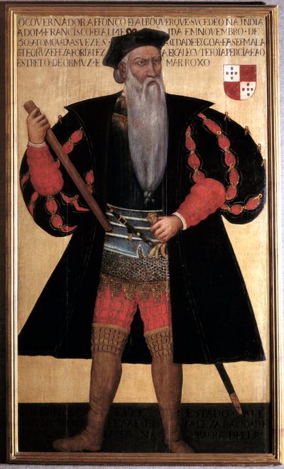 Alphonse (Alfonso ou Afonso) de Albuquerque (1453-1515) le Grand Portrait du navigateur et explorateur portugais. Peinture du 16ème siècle. Lisbonne, Musée National d