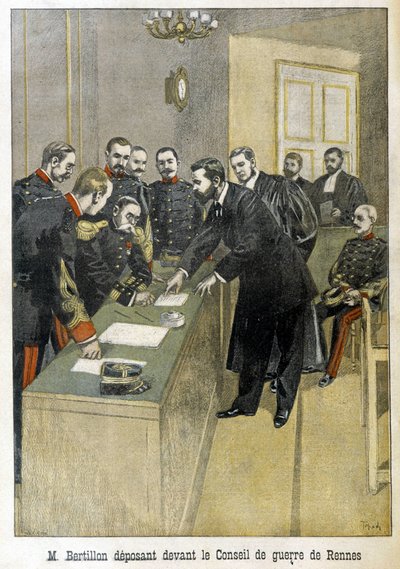 Alphonse Bertillon témoignant devant le Conseil de guerre de Rennes (affaire Dreyfus) - dans "Le Petit Journal" - Unknown artist