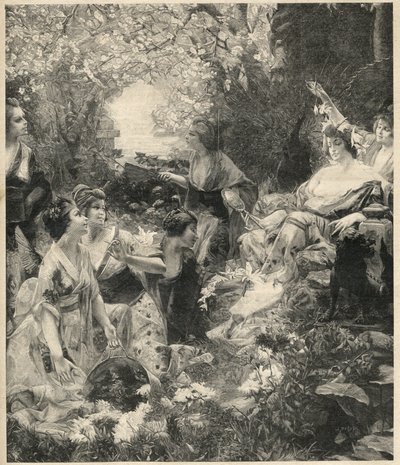 Amaterasu déesse du Soleil - gravure par Paul François Quinsac (1858-1929) - Gravure de 1899 - Unknown artist