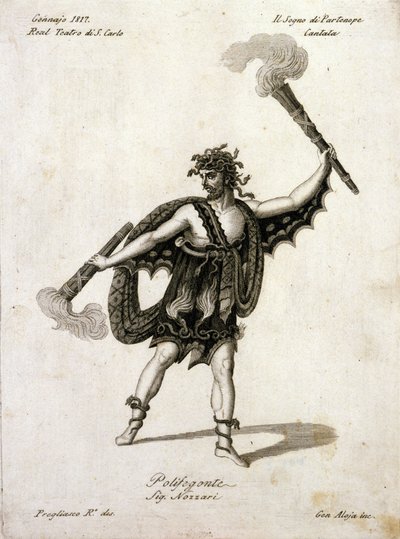 Andrea Nozzari (1775-1832) dans le rôle de Polifegonte dans « Il sogno di Partenope » de Giovanni Simone Mayr (Johann Simon Mayr) (1763-1845) - Naples, Teatro San Carlo - Unknown artist