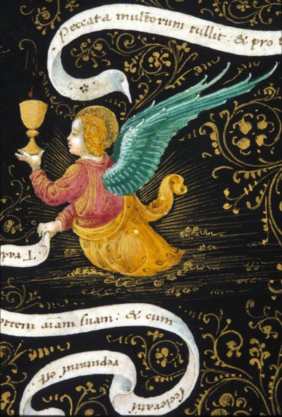 Ange portant un calice. Miniature de Belbello da Pavia - Unknown artist