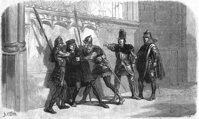 Arrestation du bâtard de Rubempré sous le règne de Louis XI. Gravure du 19ème siècle. - Unknown artist