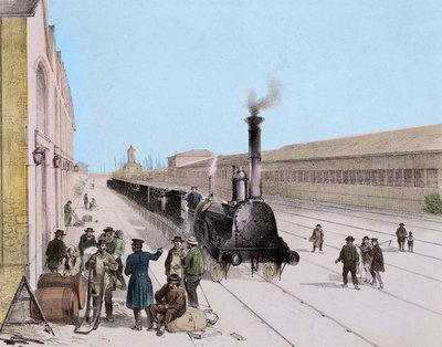 Arrivée du train de marchandises de la ligne Paris-Orléans - Gravure du 19ème siècle - Collection privée - Unknown artist