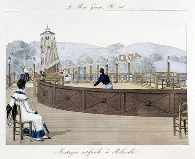 Montagne artificielle de Belleville : montagnes russes - dans "Le Bon Genre", début 19e siècle - Unknown artist