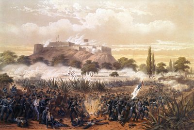 Assaut de Chapultepec en septembre 1847 pendant la guerre entre les États-Unis et le Mexique. Gravure de 1850. - Unknown artist