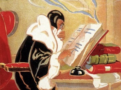 Astrologue : Nostradamus étudiant un livre - Unknown artist