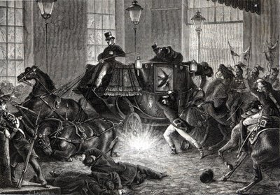 Attentat de Felice Orsini contre Napoléon III le 01/01/1858 - dans L