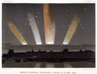 Aurore boréale observée à Paris le 13/05/1869 - dans « Magnétisme et Électricité » par Amédée Guillemin - Unknown artist