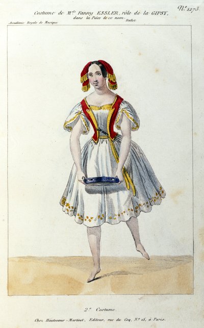 Danseuse autrichienne Fanny Elssler (1810-1884) dans le ballet « La gitane » 1839 Estampe du XIXe siècle - Unknown artist