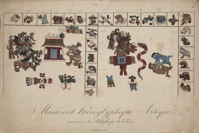Manuscrit hiéroglyphique aztèque dans la bibliothèque du Vatican - Unknown artist