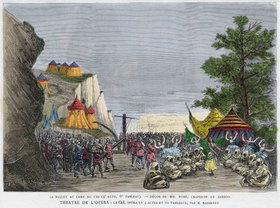Scène de ballet au camp militaire du Cid Illustration de l
