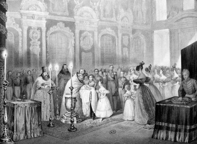 Baptême du Grand-Duc Nicolas (futur Nicolas Ier) - gravure - Unknown artist