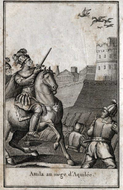 Invasions barbares - Attila (ca. 406-453), roi des Huns, lors du siège d