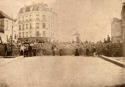 Barricade sur les hauteurs de Ménilmontant, Paris, mars 1871 - Unknown artist