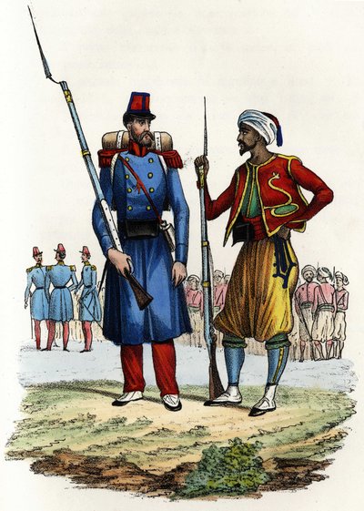 Bataillon de la Légion étrangère formé et envoyé en Algérie en 1831 ; bataillon de cavaliers indigènes, formé et envoyé en Algérie en 1841. Dans « Storia d