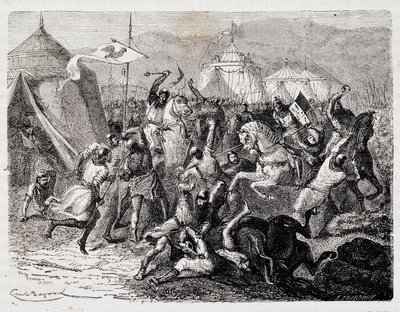 Bataille du Mont Cassel - dans « Histoire de France populaire » par Henri Martin, Jouvet, Paris, T.1 - Unknown artist