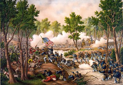 Bataille de Spottsylvania entre le 8 et le 18/05/1864. Gravure v. 1888. - Unknown artist