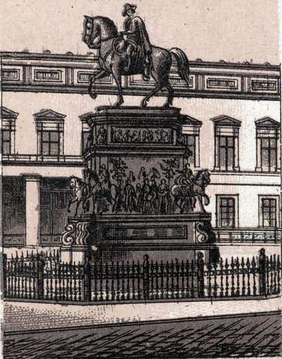 Berlin, Allemagne : statue de Frédéric II le Grand dans « Le Monde Illustré 168 vues » sans date (fin XIXe siècle) - Unknown artist