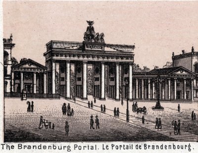 Berlin, Allemagne : vue de la Porte de Brandebourg dans « Le Monde Illustré 168 vues » sans date (fin XIXe siècle) - Unknown artist