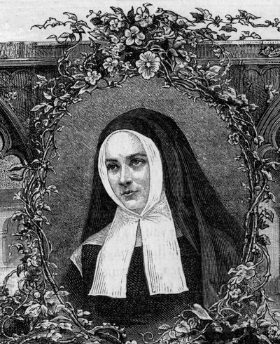 Bernadette Soubirous (1844-1879) en habit religieux. Gravure de 1877 - Unknown artist
