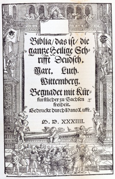 Bible de Luther. Frontispice - Unknown artist