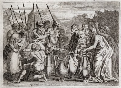 Bible de Royaumont, Ancien Testament : Abraham délivre Loth. Illustration de 1811. - Unknown artist