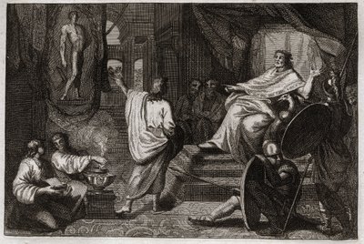 Bible de Royaumont, Ancien Testament : Daniel prophète. Le prophète Daniel révèle au roi Nabuchodonosor II un rêve qu