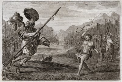Bible de Royaumont, Ancien Testament : Géant Goliath. Goliath, Philistin, d