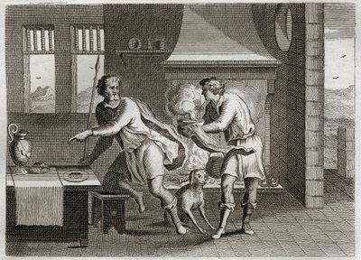 Bible de Royaumont, Ancien Testament : Jacob et Ésaü. Ésaü vend son droit d