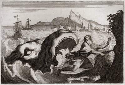 Bible de Royaumont, Ancien Testament : Jonas dans la baleine. Illustration de 1811. - Unknown artist