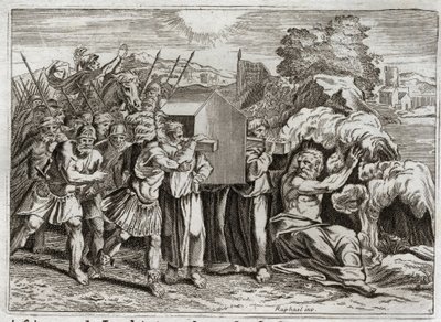 Bible de Royaumont, Ancien Testament : Passage du Jourdain. Josué fait traverser le Jourdain à tout le peuple. Ce fleuve se dessèche, et les prêtres qui portaient l