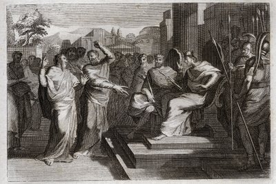 Bible de Royaumont, Ancien Testament : Piété de Josaphat. Josaphat, le roi le plus pieux de Juda, fait trembler tous les princes qui l