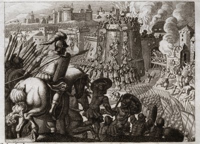 Bible de Royaumont, Ancien Testament : Siège de Jérusalem. Nabuchodonosor II assiège Jérusalem, la prend et emmène toutes les richesses et tous les habitants de cette ville à Babylone. Illustration de 1811 - Unknown artist