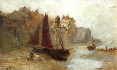 Bateau sur la plage - Unknown artist