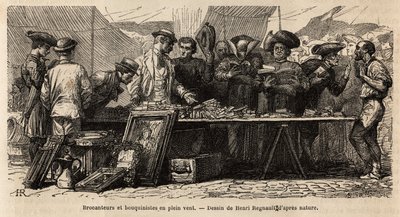 Bouquinistes et brocanteurs au vent, près de la place Montanara, sous une tente installée, amateurs et clercs se disputent un bric-à-brac d