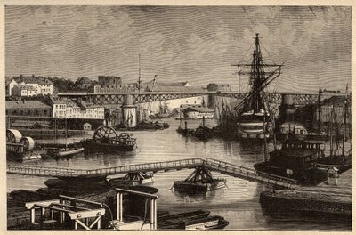 Brest - Le port militaire - Finistère - Bretagne - gravure dans « PATRIE - DESCRIPTION PICTURESQUE DE LA FRANCE EN 6 VOLUMES » par Lucien Huard - fin du 19ème siècle - Unknown artist