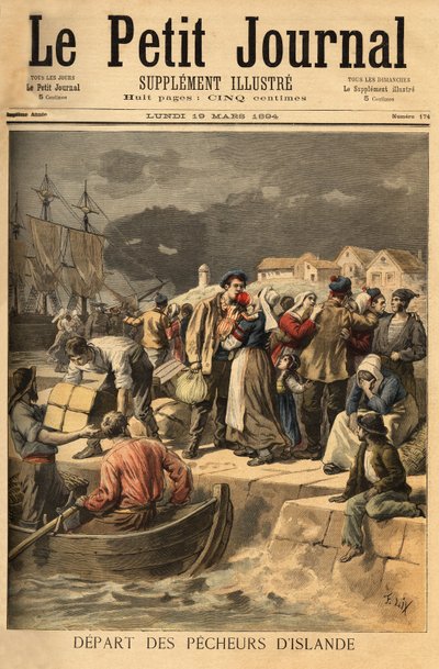 Marins bretons quittant Paimpol au printemps pour chercher la morue sur les côtes d