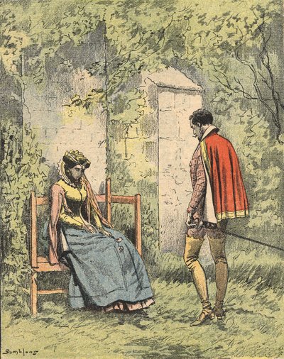 Bussy et Diane, connue sous le nom de Madame de Monsoreau, dans le jardin prêt de l