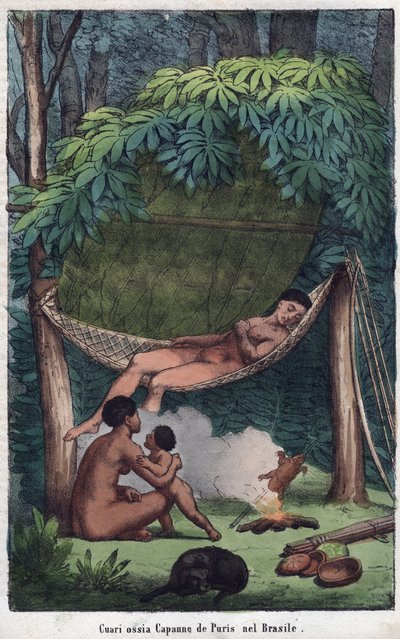 Cabane des Puris au Brésil (gravure de 