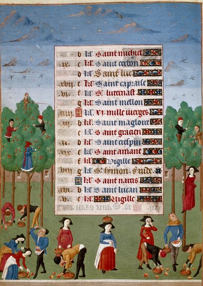 Page de calendrier pour le mois d