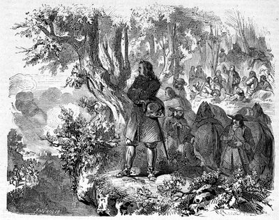 Camisards dans les Cévennes. Gravure du 19e siècle - Unknown artist
