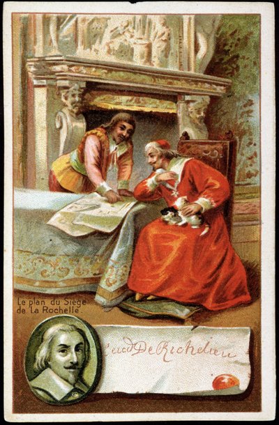 Cardinal Richelieu et le plan du siège de La Rochelle (1627 - 1628) - Unknown artist
