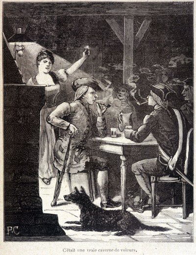 Cartouche dans une taverne - Unknown artist