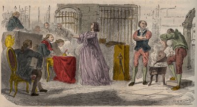 Affaire du collier, le procès (1785-1786) : Jeanne de Valois-Saint-Remy, comtesse de La Motte devant le Parlement de Paris. Gravure du XIXe siècle - Unknown artist