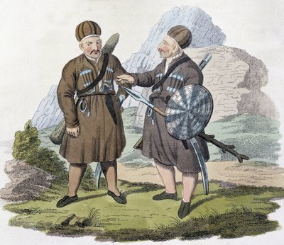 Guerriers caucasiens, début 19ème siècle - Unknown artist