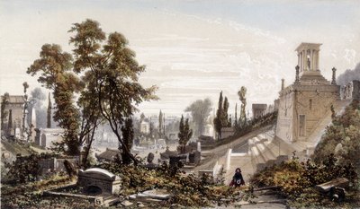 Cimetière du Père Lachaise - lithographie - Unknown artist