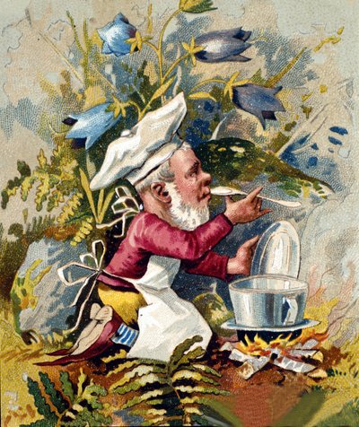 Personnage du nain ou farfadet cuisinier. Chromolithographie du XIXe siècle. - Unknown artist